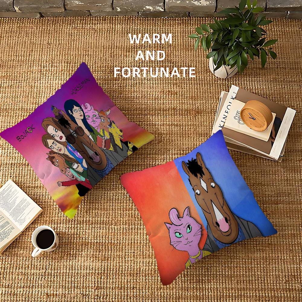 Cartoon B-BoJack H-Horseman Pillow Cover Design Cushion Cover Decor Holiday Decorati