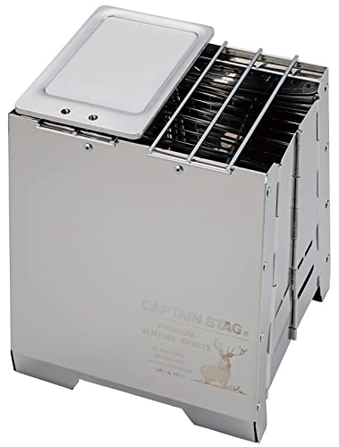 Captain Stag UG-1571 Silver Iron Plate, Extra Thick Stainless Steel Grill Plate, B6 Size, Made in Japan