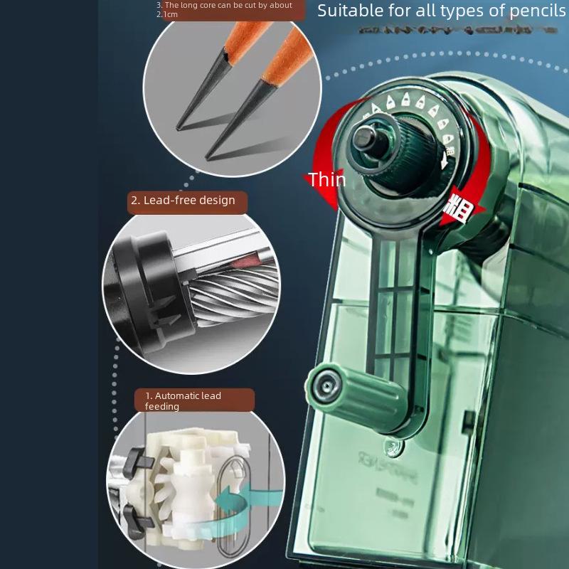 Dual-Hole Hand-Crank Pencil Sharpener for Students and Teachers