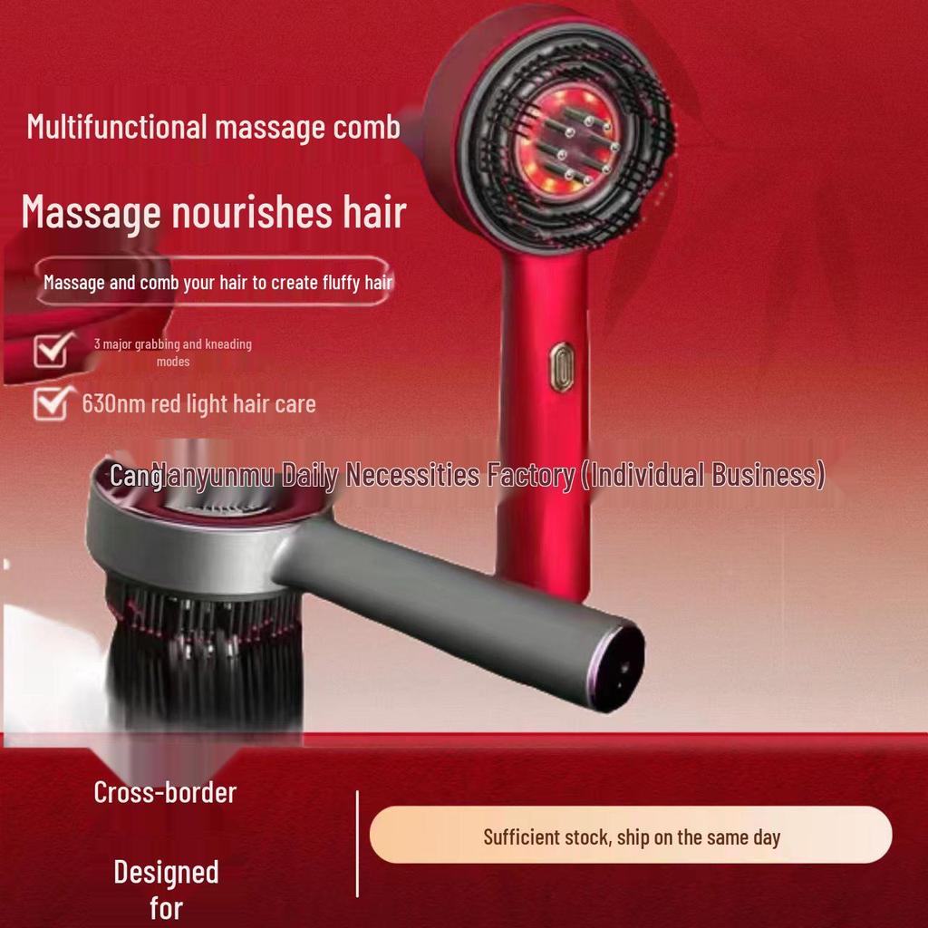 Electric Scalp Massager Comb with Red Light for Hair Growth and Care
