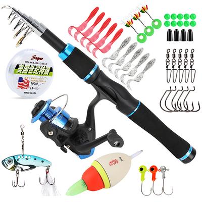 Kinder-Angelset, blau, hochwertiger, preisgünstiger Anzug, Meeresangeln, Karpfenangeln, Angelausrüstungsset