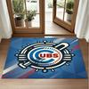 Chicago Cubs Design Crystal Velvet Rug Soft Decorative Mat for Bedroom Entrance