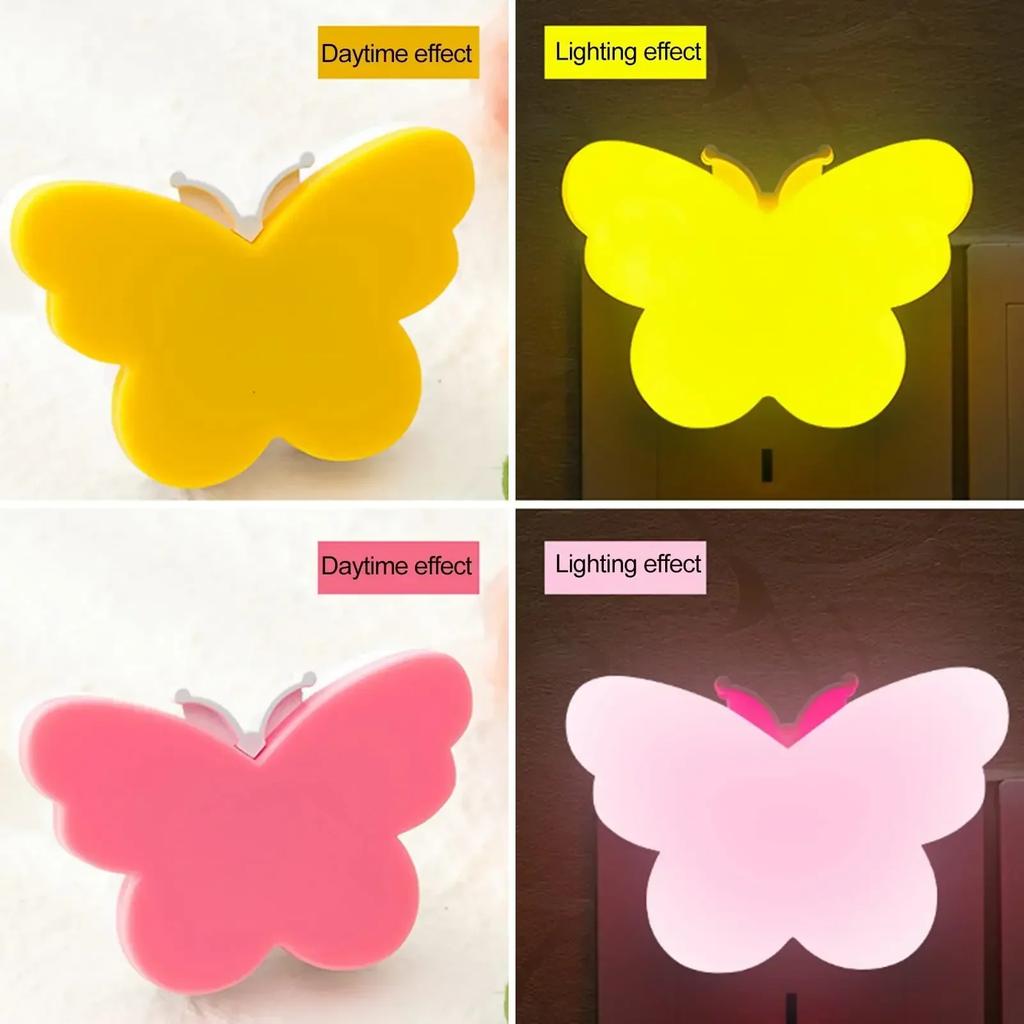 Butterfly Night Light US Plug Into Wall Auto Dusk To Dawn Smart Sensor Night Light for Living Room Bedroom Bathroom Kids