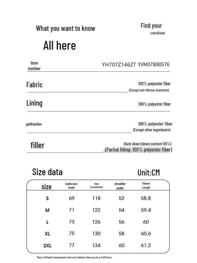 Yalu Unisex Urban Outdoor Winter Down Jacket