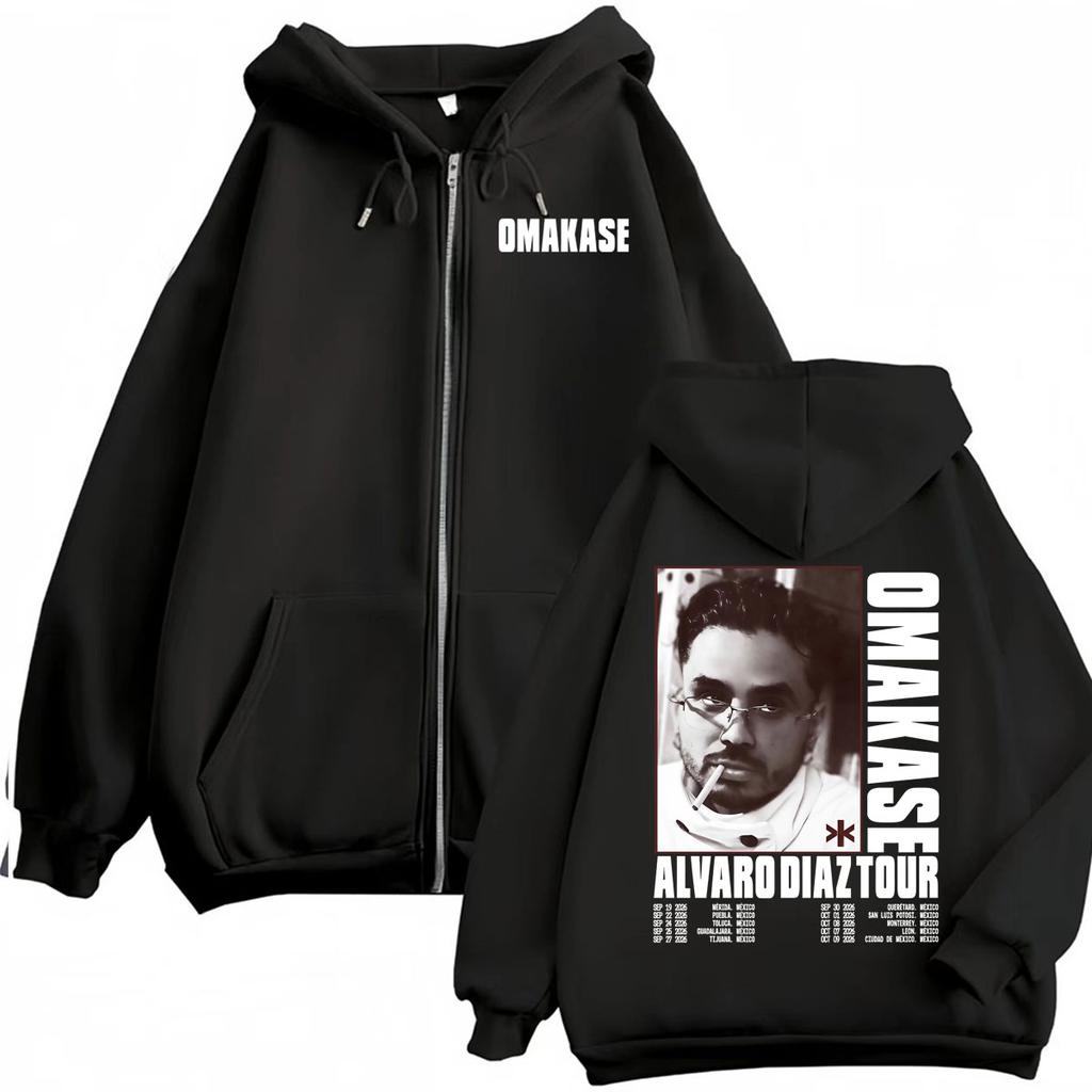 Omakase Album Alvaro Diaz Tour Hoodies Men's Fashion Vintage Jacket Sweatshirts Casual Fleece Zipper