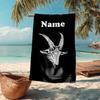 Custom Name Ultra-Soft Beach Towel with Goat Theme,Ideal for Pool - Camping, Diving - Perfect Travel Essential, Vibrant Beach Towel.