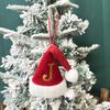 Mini Letter Christmas Hat Christmas Tree Pendant Decorations Hanging Ornament Cute Plush Velet Santa's Hat Christmas Home Decor
