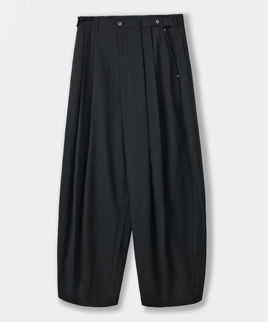Dimiteulibeullaeg Adjust Double-Pleat Wide Slacks_Black