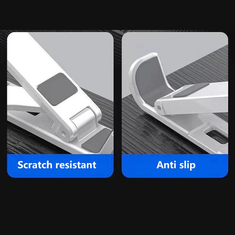 Faltbarer Desktop-Laptophalter mit Telefonständer für Macbook für Lenovo Thinkpad für HP Dell, verstellbarer Notebook-PC-Riser