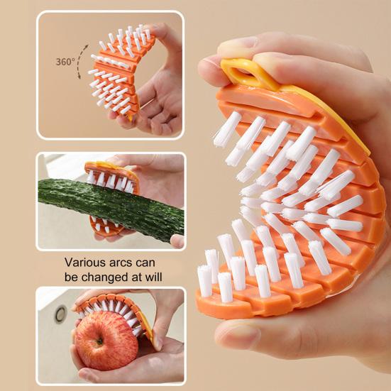 Home Accessory Handheld Useful Portable Vegetable Fruit Cleaning Tool Dish Brush