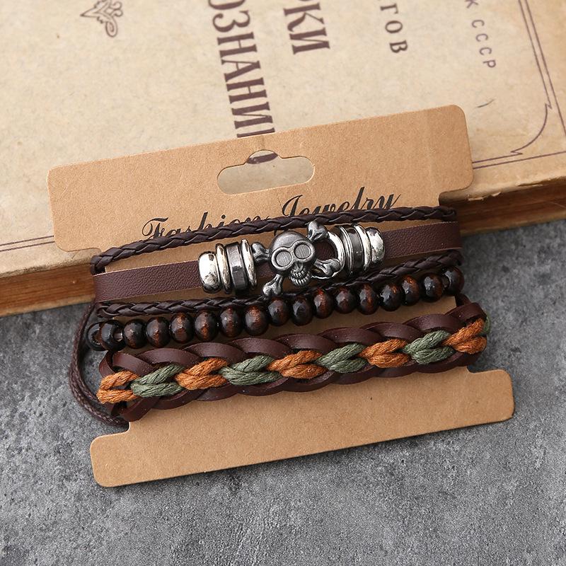 

Мужской браслет из сплава с сердечком-стрелой в стиле ретро из искусственной кожи