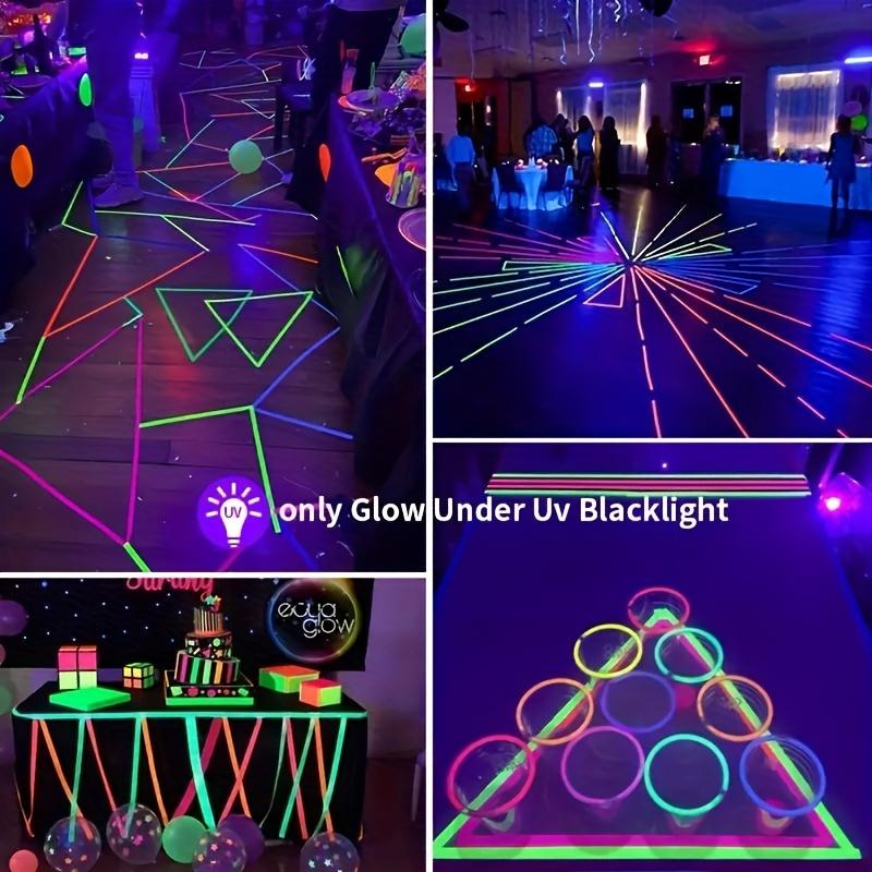 6 ks Neonově zářící páska, 6 barev - Vodotěsná, UV reaktivní fluorescenční samolepka, Reflexní bezpečnostní výstražná páska