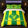 Set Biancheria da Letto Norwich City con Nome Personalizzato 1 Copripiumino+2 Federe Logo Calcio Regalo Personalizzato per Occasione Speciale Decorazione Camera da Letto