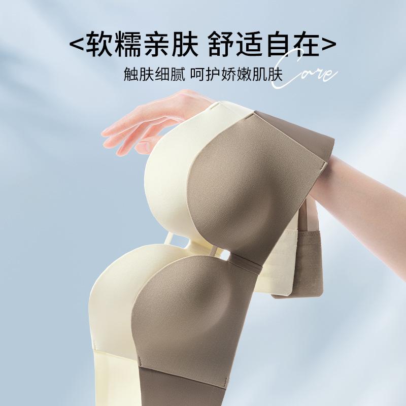 non-slip seamless bra small breasts show large cross back underwear gather and close secondary breasts comfortable thin breathable text
