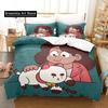 3D-Druck Cartoon Biene und PuppyCat Bettwäscheset Bettbezug Bettset Steppdeckenbezug Kissenbezug Steppdecke King Queen Größe Jungen Erwachsene