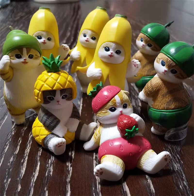 Mofusand Shark Cat Fruit And Bee Series Blind Box Kawaii Characters Mini Action Figure Toys Desktop Decoration Birthday Gift