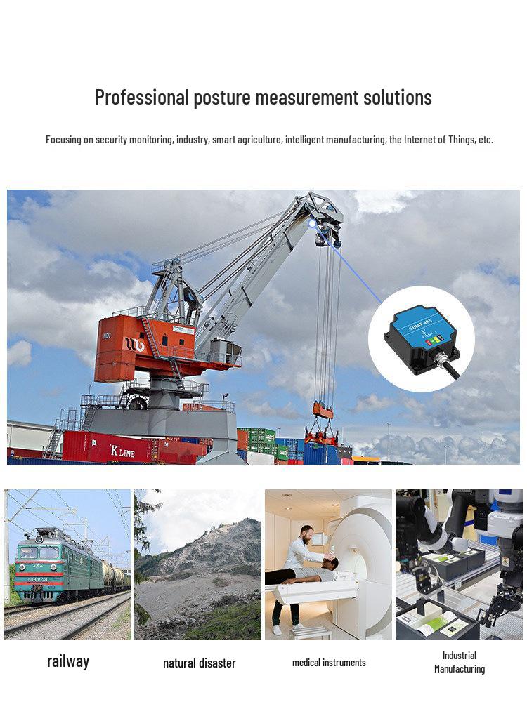 Dual-Axis 0.1° Tilt Sensor 6DOF IMU Angle Meter IP67 Multi-Stage Measurement Instrument