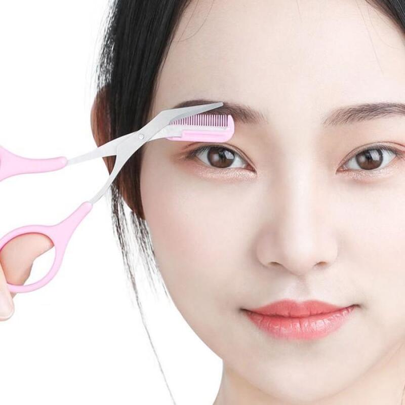 Self-grooming eyebrow length and thickness trimming comb scissors eyebrow scissors Eyebrow scissors - single item