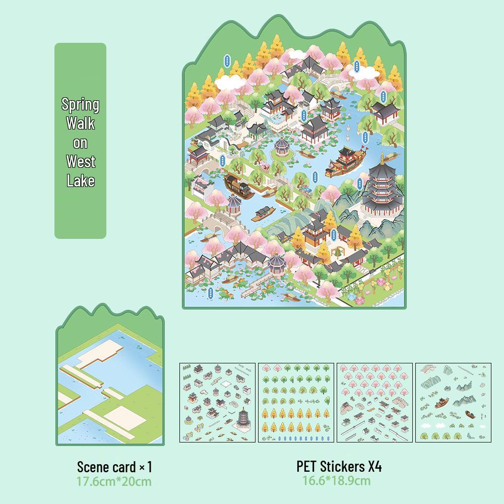 Micro Ink 3D Cartoon Decompression Stickers for DIY Miniature Scene Journals