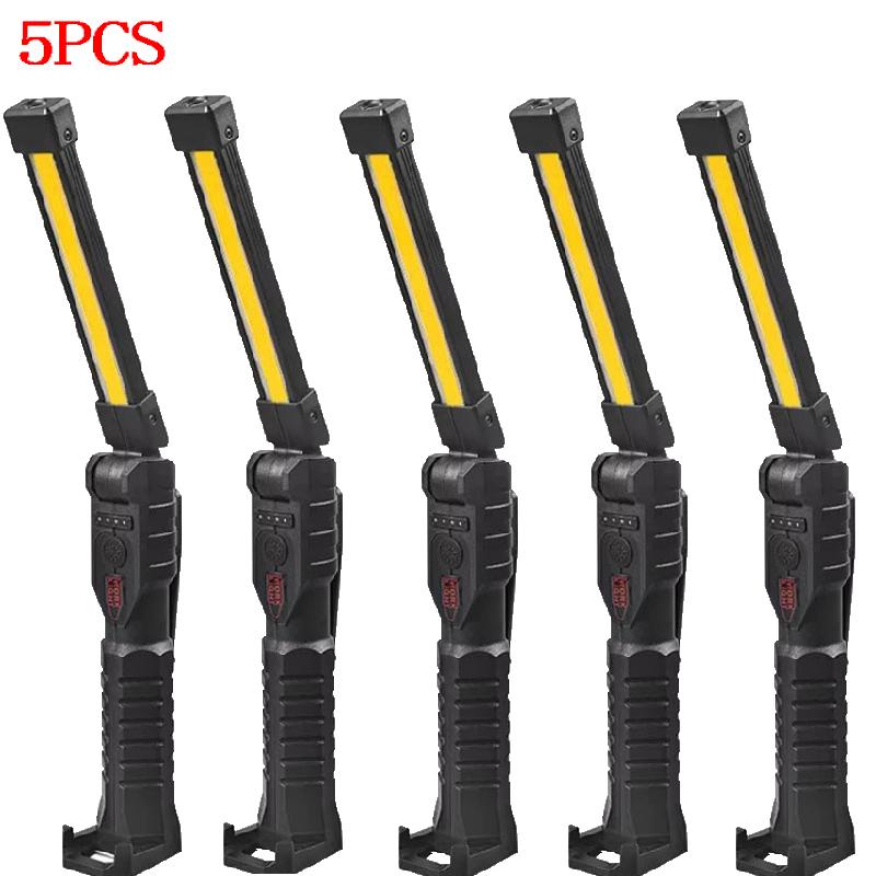 Powerful Fold Flashlight Type-c Rechargeable Lantern Built-in Battery Magnetic LED Work Lights for Camping Garage Emergency Lamp