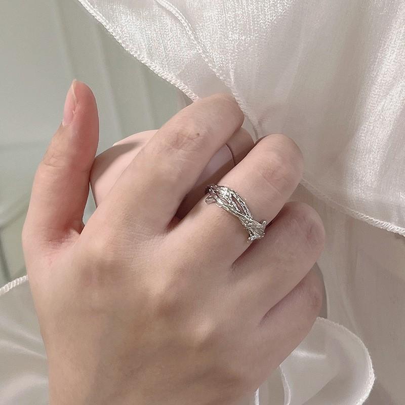 Zircon Black Sophisticated Ring For Women Unique Adjustable Style Geometric