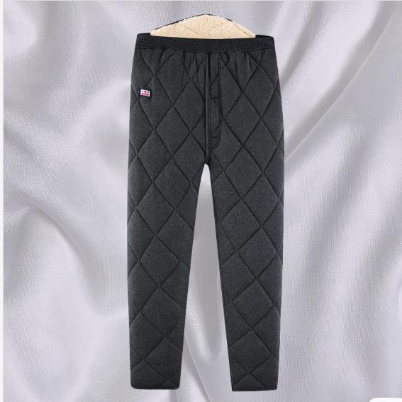 Men's Lamb Wool Coat Set: Thick Cotton-Padded Winter Jacket for Middle-Aged and Elderly, Plus Size Available