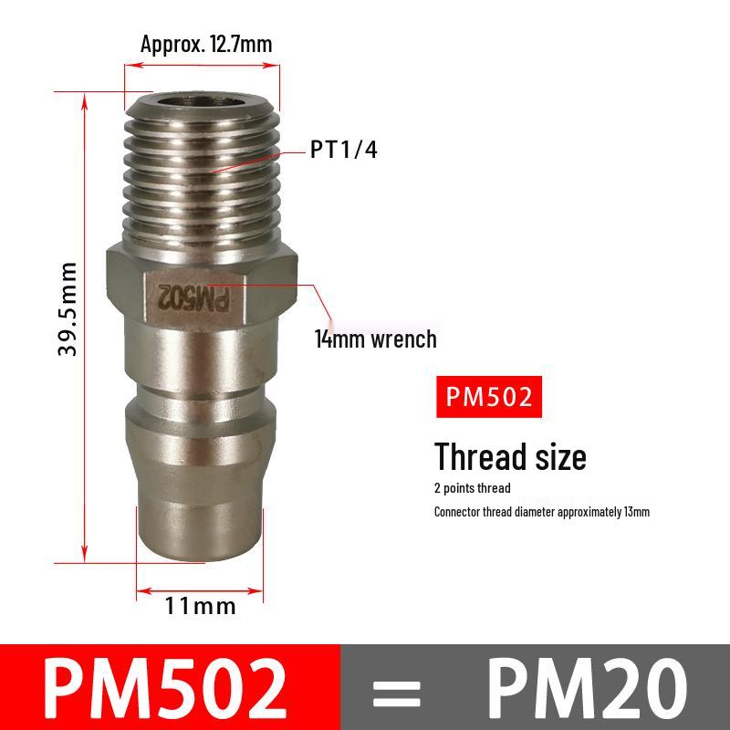 C-Type Pneumatic Quick Connector for Air Compressors and Oxygen Hoses