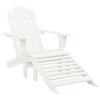 vidaXL Garden Chair with Footrest Wood White
