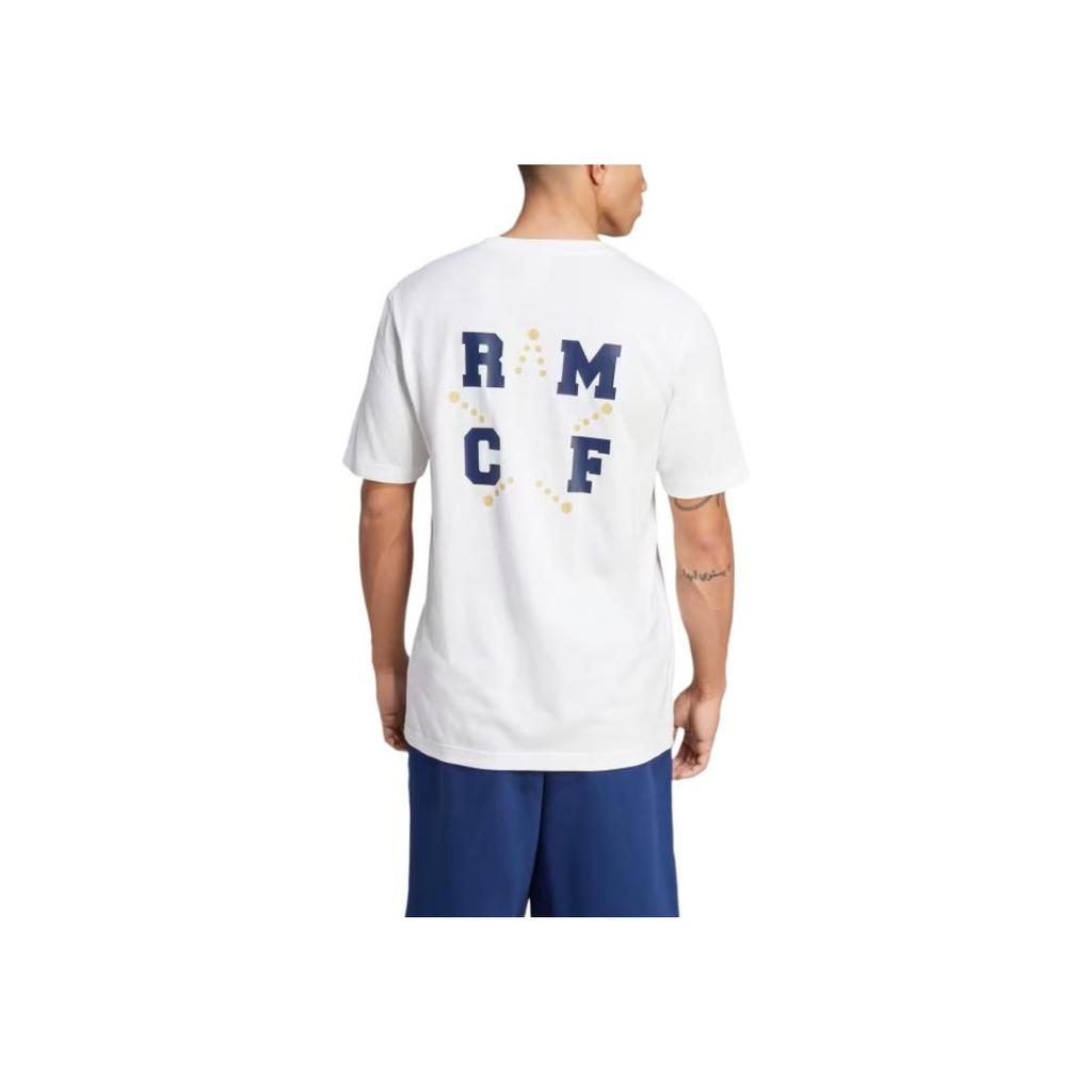 adidas Originale Vrct FW24 Real Madrid Rundhalsstrick Bequemes Kurzarm-T-Shirt Herren Tops Weiß JL6116