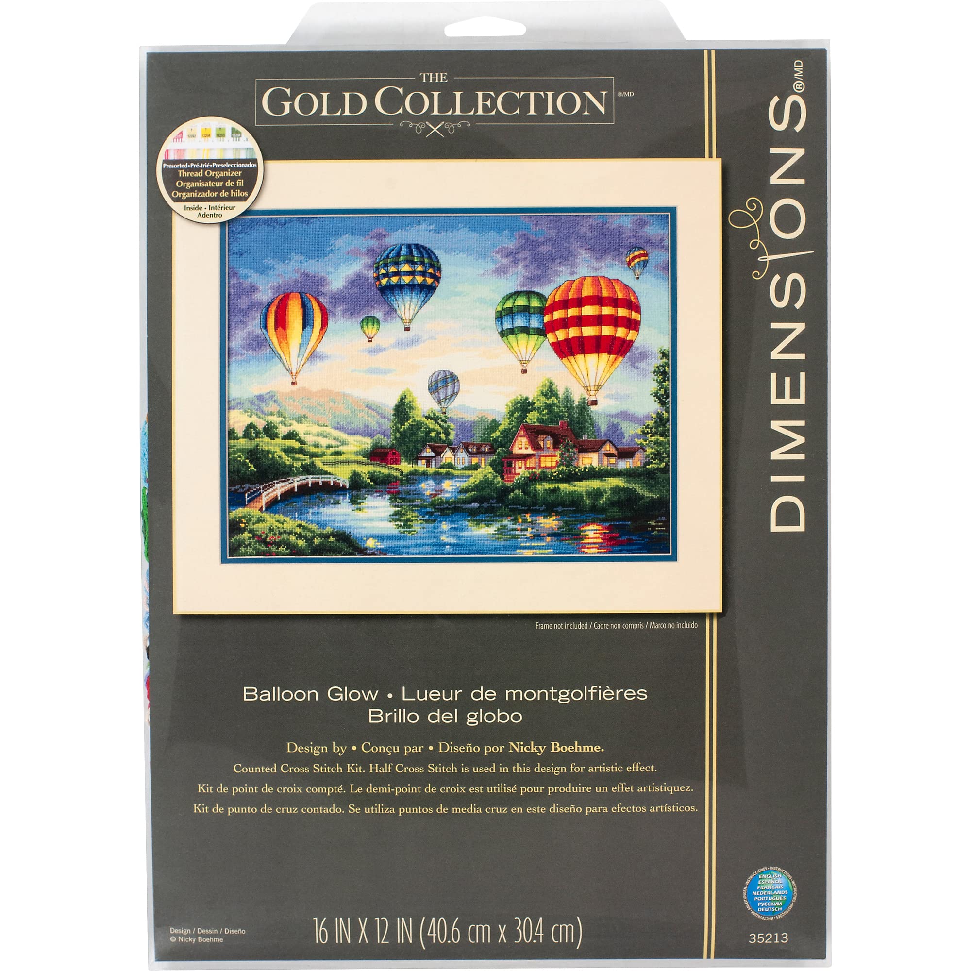 

Золотая коллекция Balloon Glow, набор для вышивки крестом, 18 штук, 16 X12 (пункт)