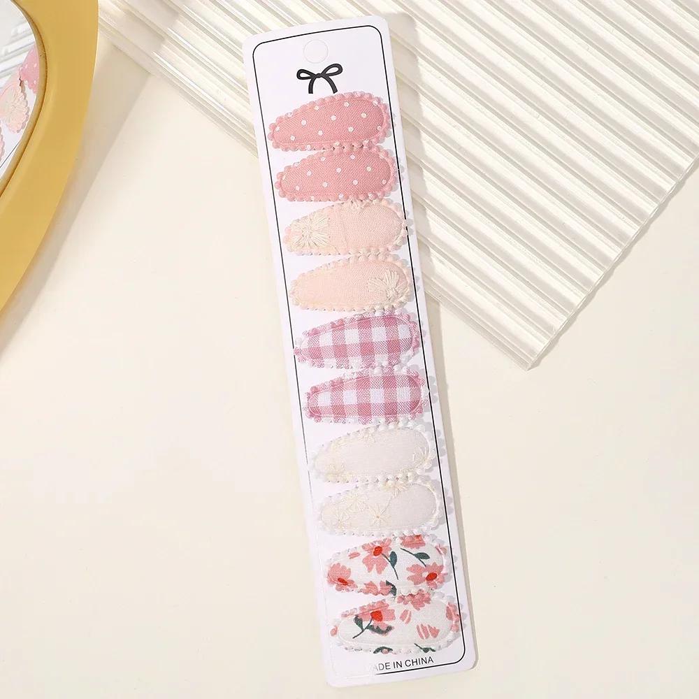 10/20 Pezzi Cotone Stampa Fermaglio per Capelli Forcina per Ragazza Tessuto Plaid Mini Mollette BB Copricapo Accessori per Capelli da Bambina Regalo di Capodanno
