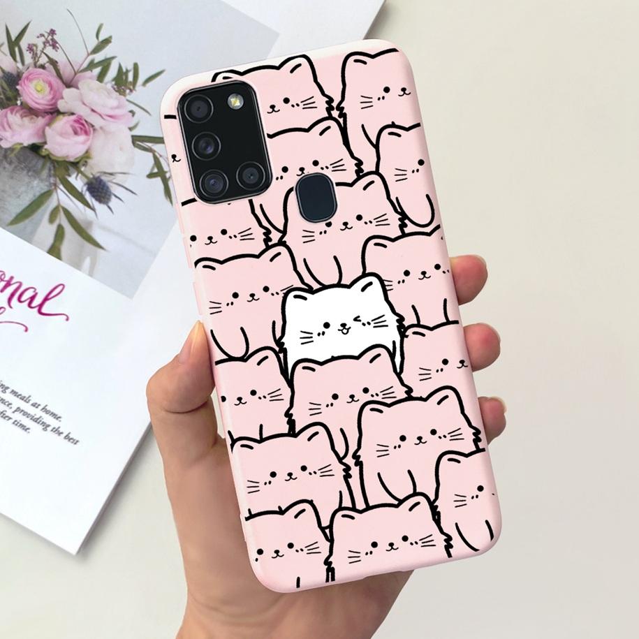 For Samsung A21S Case SM-A217F A 21S Back Cover Fashion Flower Cartoon TPU Soft Silicone Phone Case For Samsung Galaxy A21s Capa
