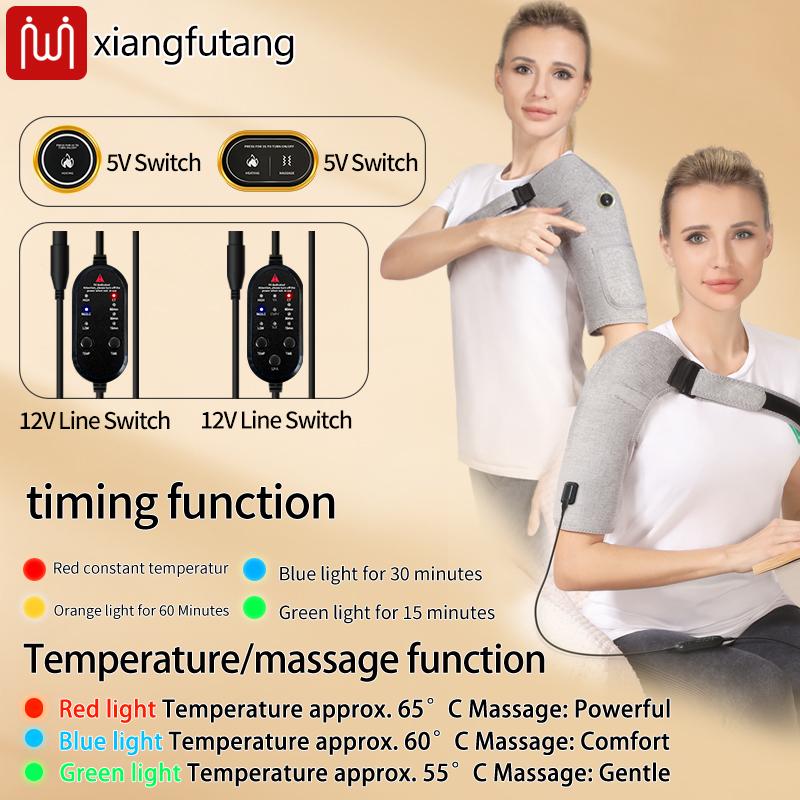 Red Light Bead Heated Single Shoulder Protector Relieves Arthritis Sore Muscle Shoulder Massage Support Adjustable Tightness