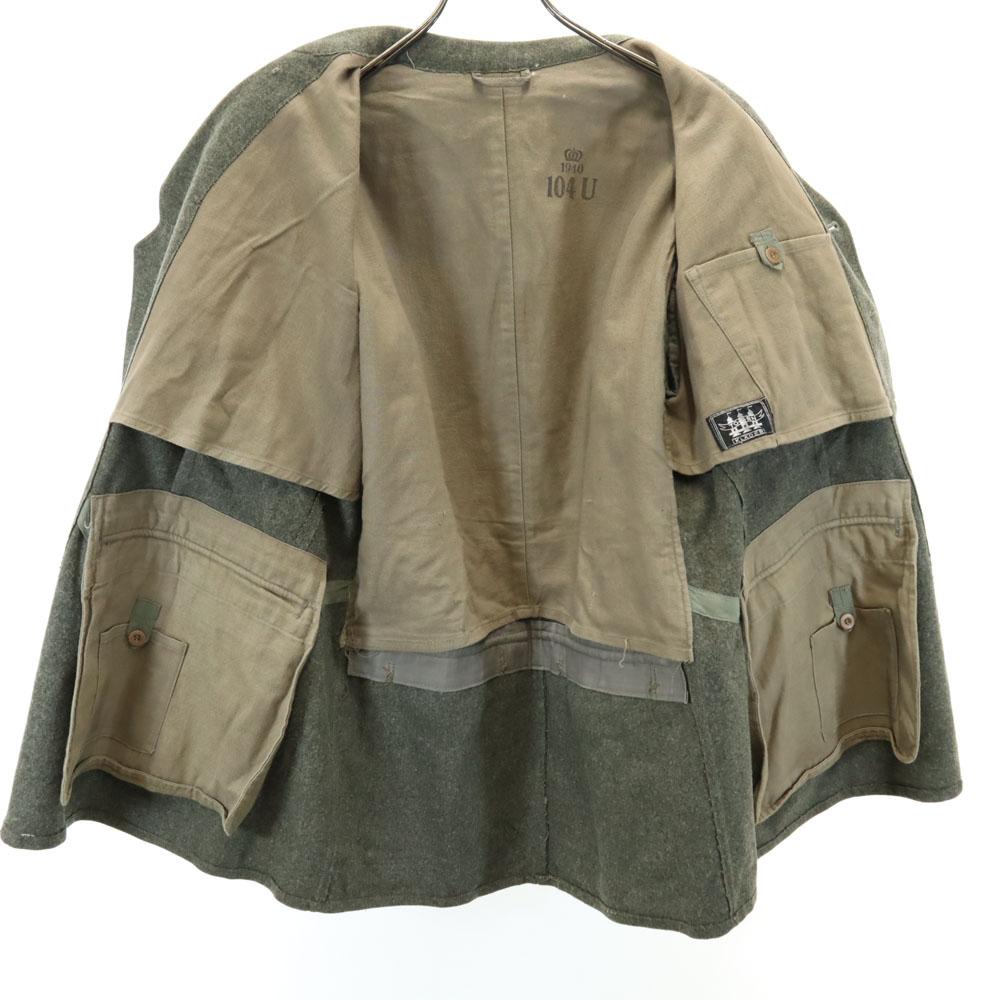 SWEDEN ARMY 40s Vintage Military Wool Jacket 104U With Manufacturer Label Men's Used