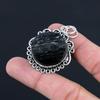 925 Silver Black Tourmaline Rough Stone Handmade Trendy Bezel Pendant Jewelry