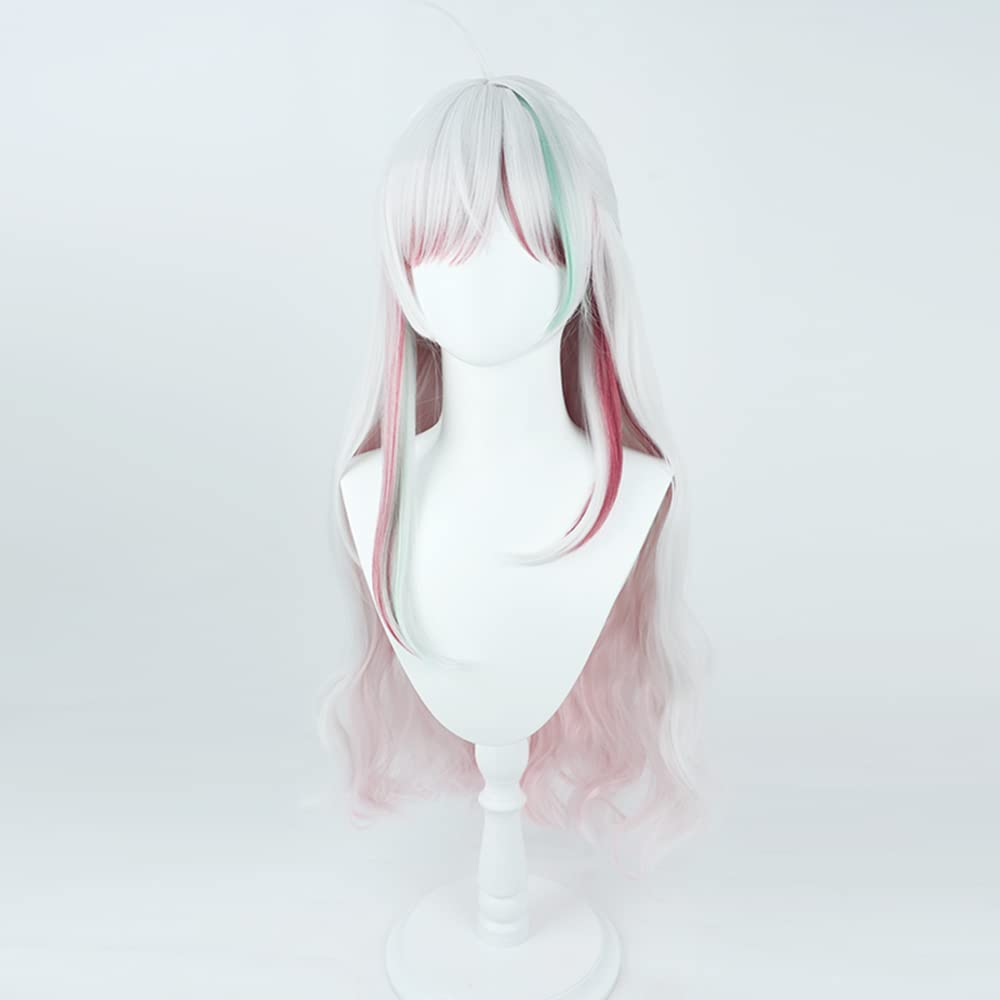 Nozomi Ishigami Cosplay Wig, Silver, Red, and Blue Gradient, Heat-Resistant, Perfect for Costumes, Halloween, and Events