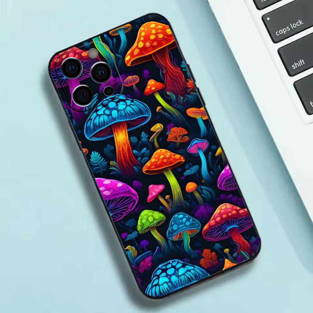 Trippy Psychedelic Mushrooms Phone Case Silicone Soft For IPhone 17 16 15 14 13 12 11 X XR Plus Pro Max Plus