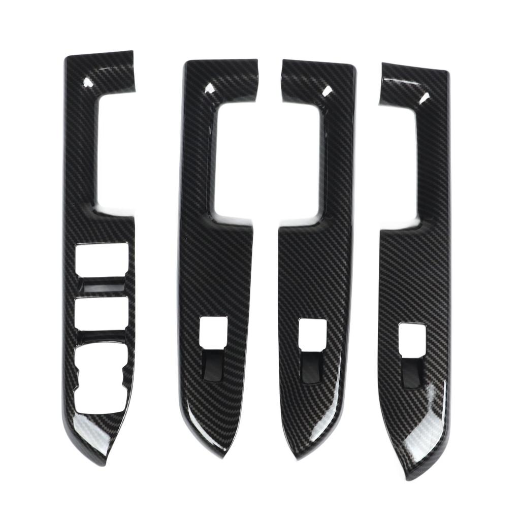 4 Pcs Door Window Control Panel Cover Carbon Fiber Style Glass Lift Button Decoration Sticker for Bronco Sport CX430 4