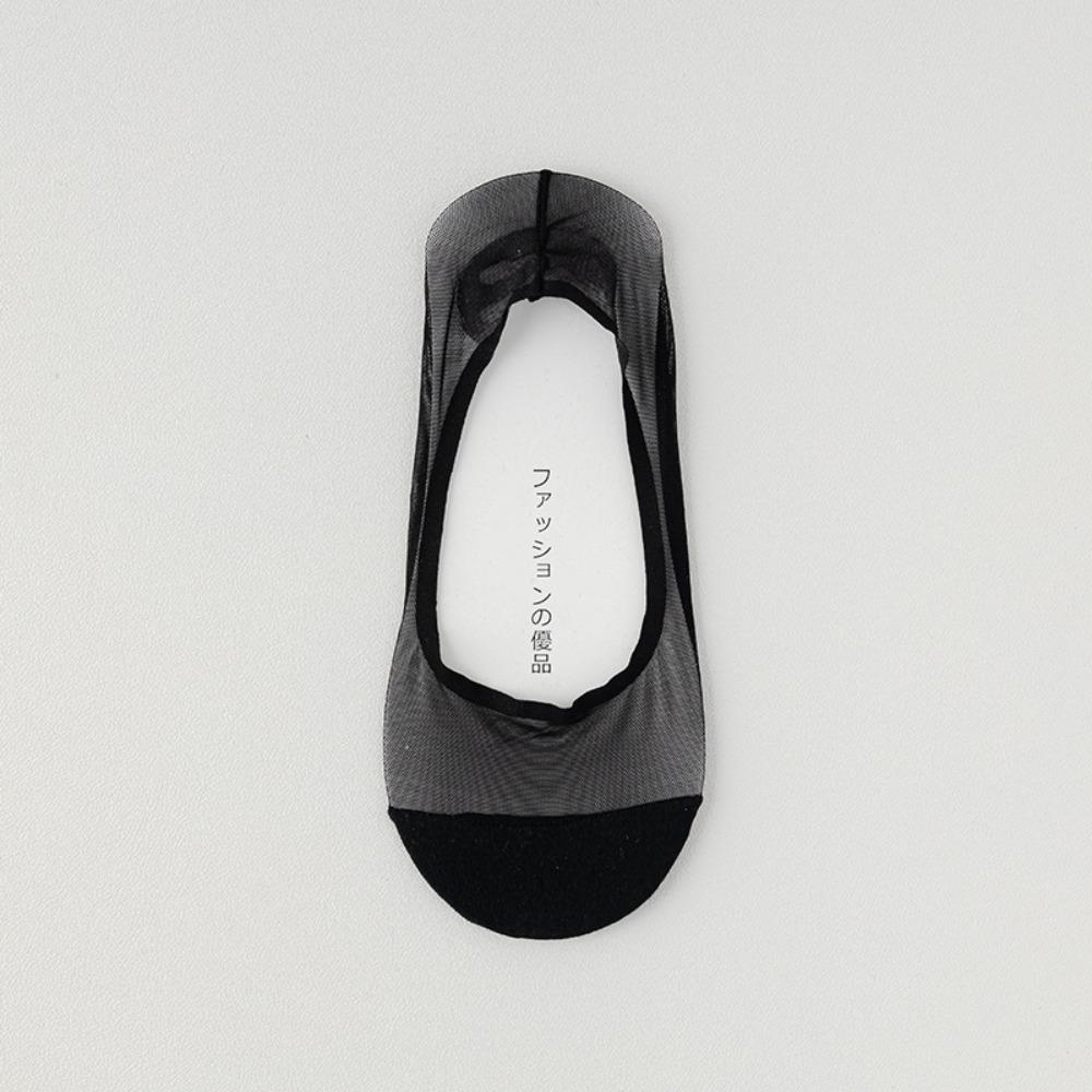 Halkfria Osynliga Båtsockor Bomullsbotten Isilkesstrumpor Mode Dam Båtsockor Sommar