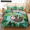Cartoon Sloth Bedding Set for Bedroom Home Manga Style Sloth Print Duvet Cover Lazy Sleeping Australian Animal Soft Quilt Cover