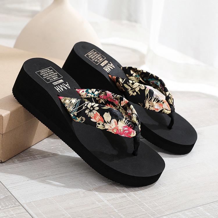 Summer ethnic flip-flops women's bohemian satin strap casual lame with beach women's slippers