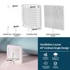 Universal Square Air Vent for Marine Boat & RV, White/Black Louvered Ventilation Grille, Durable Plastic Cover