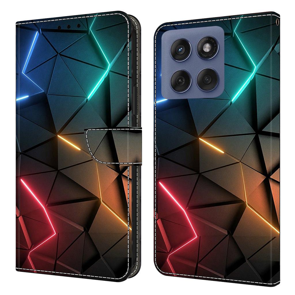 Pro Motorola Edge 60 Fusion 5G/Edge 60 5G Pouzdro Peněženka Stojan Vzorový Tisk PU Kůže Vyklápěcí Kryt na Telefon