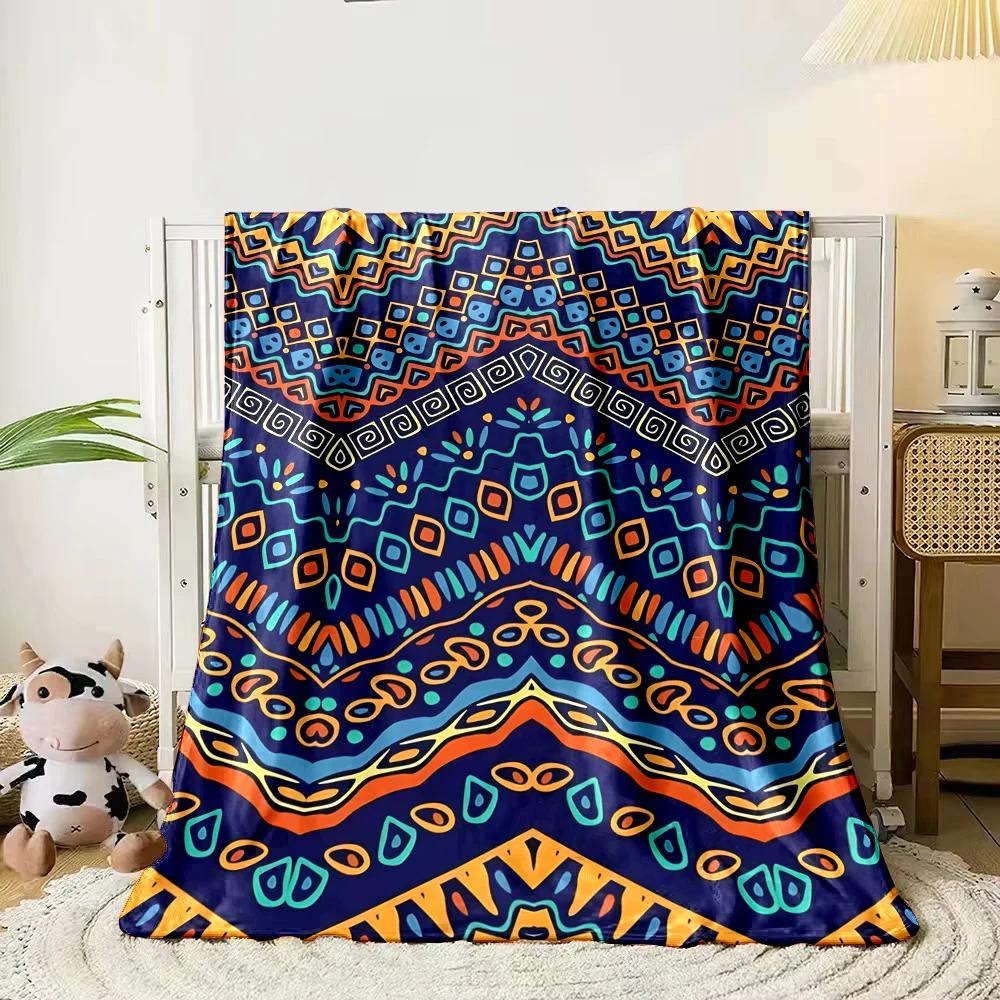 Aboriginal Embroidery Art Printed Blanket Warm Soft and Comfortable Home Travel Blanket Sofa Bedding Cover Blanket Holiday Gifts