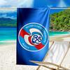 Fußball Straßburg Wappen Strandtuch - Weiche, Saugfähige Mikrofaser, Leicht, Ideal für Den Strand, Partys, Reisen, Camping Fan Geschenke