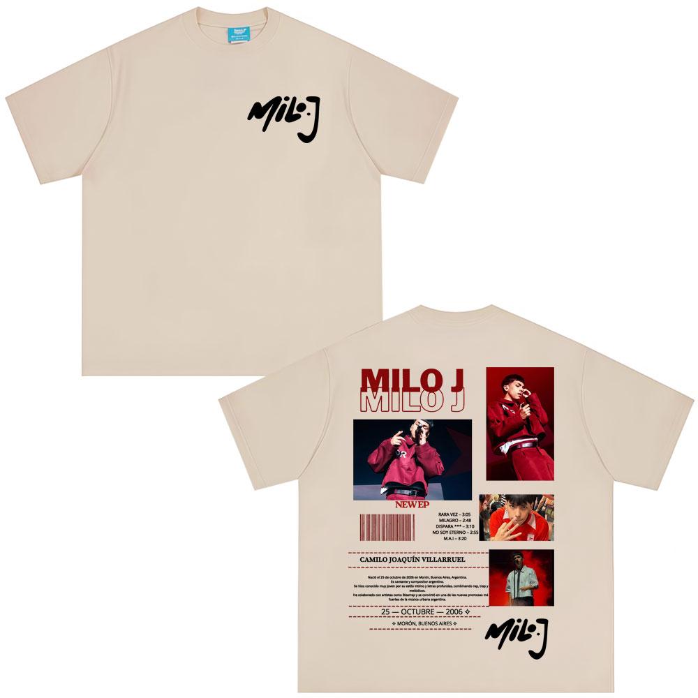 Rapper Milo J Album Tour 2026 Merch T Shirts Casual Cotton Unisexs Women Clothing Fashion Hip Hop Oversized Tshirt Streetwear