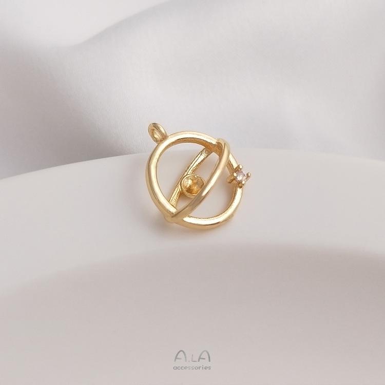 14K Gold-Filled Crystal Pearl Bezel Pendant for DIY Necklace or Bracelet