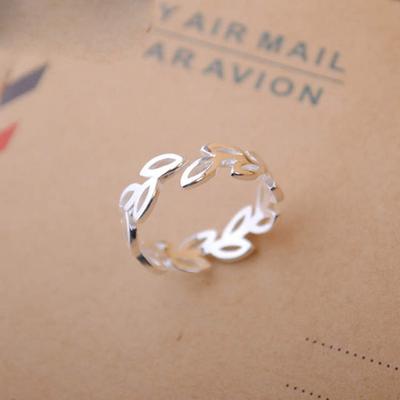 Bohemian Vintage Copper Color Leaf Rings For Women Elegant Female Adjustable Finger Ring Party Wedding Statement Jewelry Gift