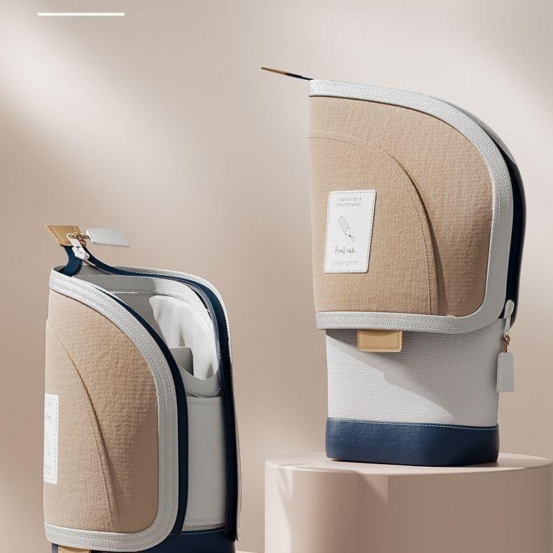 Retractable Large-Capacity Pencil Case for Girls and Boys, Vertical Style, Children's Stationery Box