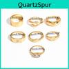 Geometric Star Ring Jewelry Set With Electroplated Zinc Alloy For Womens Fashion Accessories